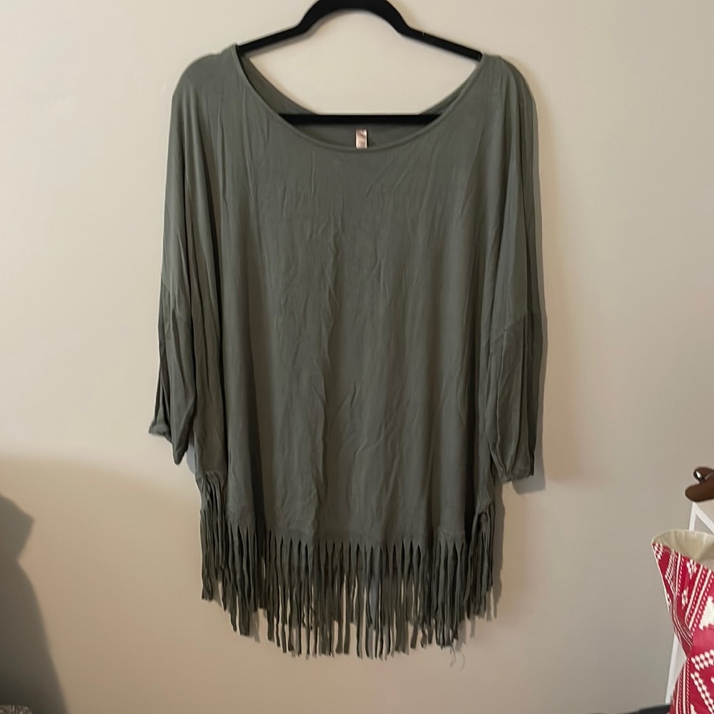 Green Fringe Tunic